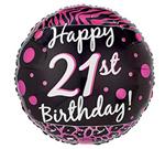 21st Birthday Pink & Black<br>3 pack