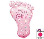 It's a Girl Pink Foot with Toes