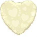 Ivory on Ivory Hearts<br>3 pack