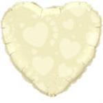 Ivory on Ivory Hearts<br>3 pack