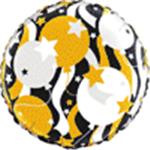 All Over Balloons Black, SIlver & Gold<br>3 pack