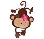 Monkey with Pink Flower Shape