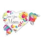 Love You Mom with Flowers Shape