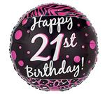 21st Birthday<br>Pink & Black<br>3 pack