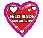 Feliz Dia De San Valentin<br>Red & Pink with White Hearts<br>3 pack